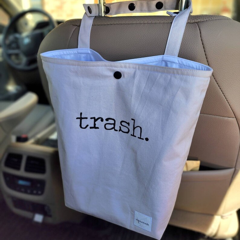Auto Trash Bag Trash Screenprint Car Trash Bag green by mamamade Car Accessories Car Garbage Bag Car Organizer and Storage image 3