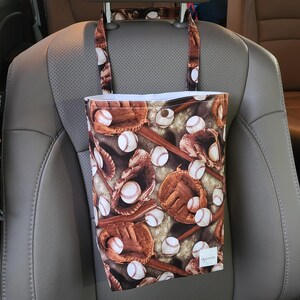 Auto Trash Bag - Baseball | Car Trash Bag, Waterproof & Machine Washable | Car Accessories | Car Garbage Bag | Car Organizer