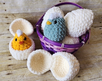 Hatching Chick Stuffed Plush | Easter Basket Toy | Spring Decor | Choose Chick Color