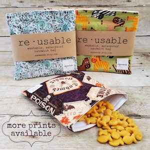 Reusable Sandwich or Snack Bag - Choose Your Print | Zero Waste | Eco Friendly | Sustainable | Lunch Bag from mamamade