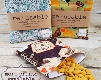 Reusable Sandwich or Snack Bag - Choose Your Print | Zero Waste | Eco Friendly | Sustainable | Lunch Bag from mamamade (1-45)