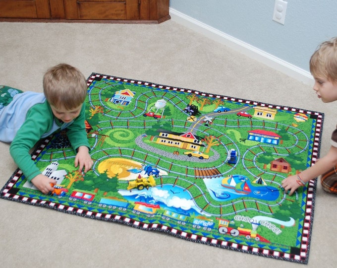 Railroad Playmat Quilt Perfect for Toy Trains Etsy