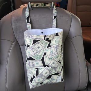 Auto Trash Bag - Money | Car Trash Bag, Waterproof & Machine Washable | Car Accessories | Car Garbage Bag | Car Organizer