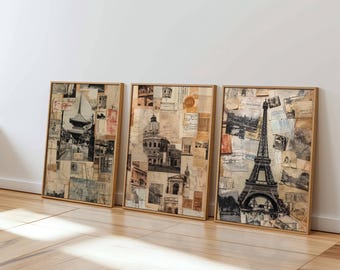 Postcards from the Past | Set of 3 | Tokyo | Rome | Paris | Aesthetic | Travel Bug | Decorative