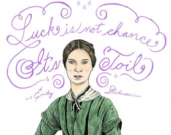 Emily Dickinson portrait and quote -  11x17" LIMITED EDITION Giglée Print - Watercolour, Ink and Pencil Crayon Art & Illustration