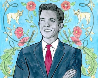 John Mulaney portrait -  11x17" LIMITED EDITION Giglée Print - Watercolour, Ink and Pencil Crayon Art & Illustration