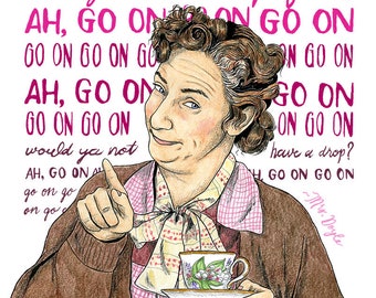 Mrs. Doyle of Father Ted portrait -  11x17" Giglée Print - Watercolour, Ink and Pencil Crayon Art & Illustration