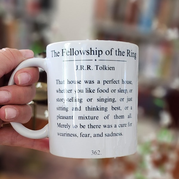 Lord of the Rings Mug: Fellowship Book Page Ceramic Mug