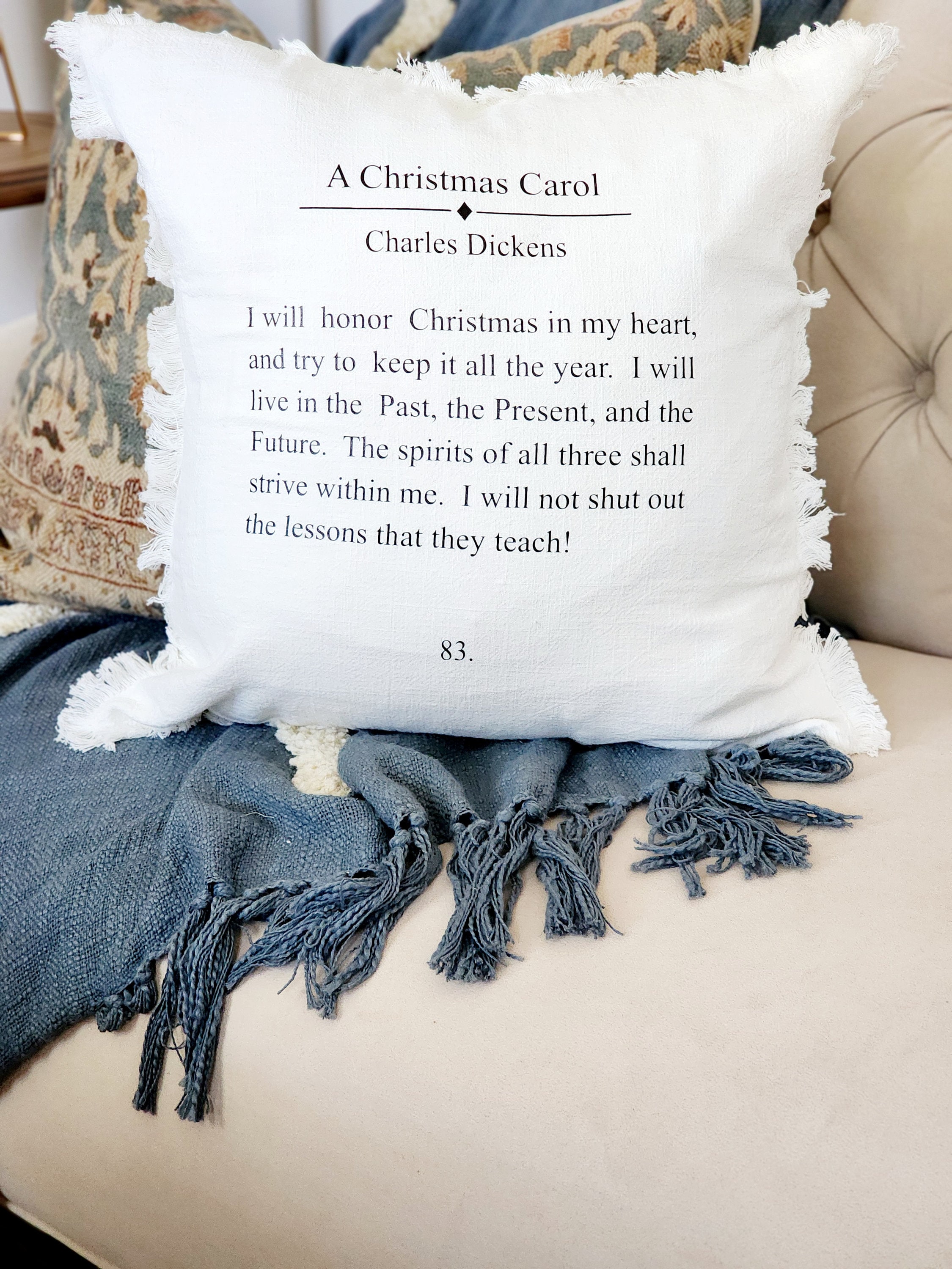 Christmas Carol Throw - Etsy