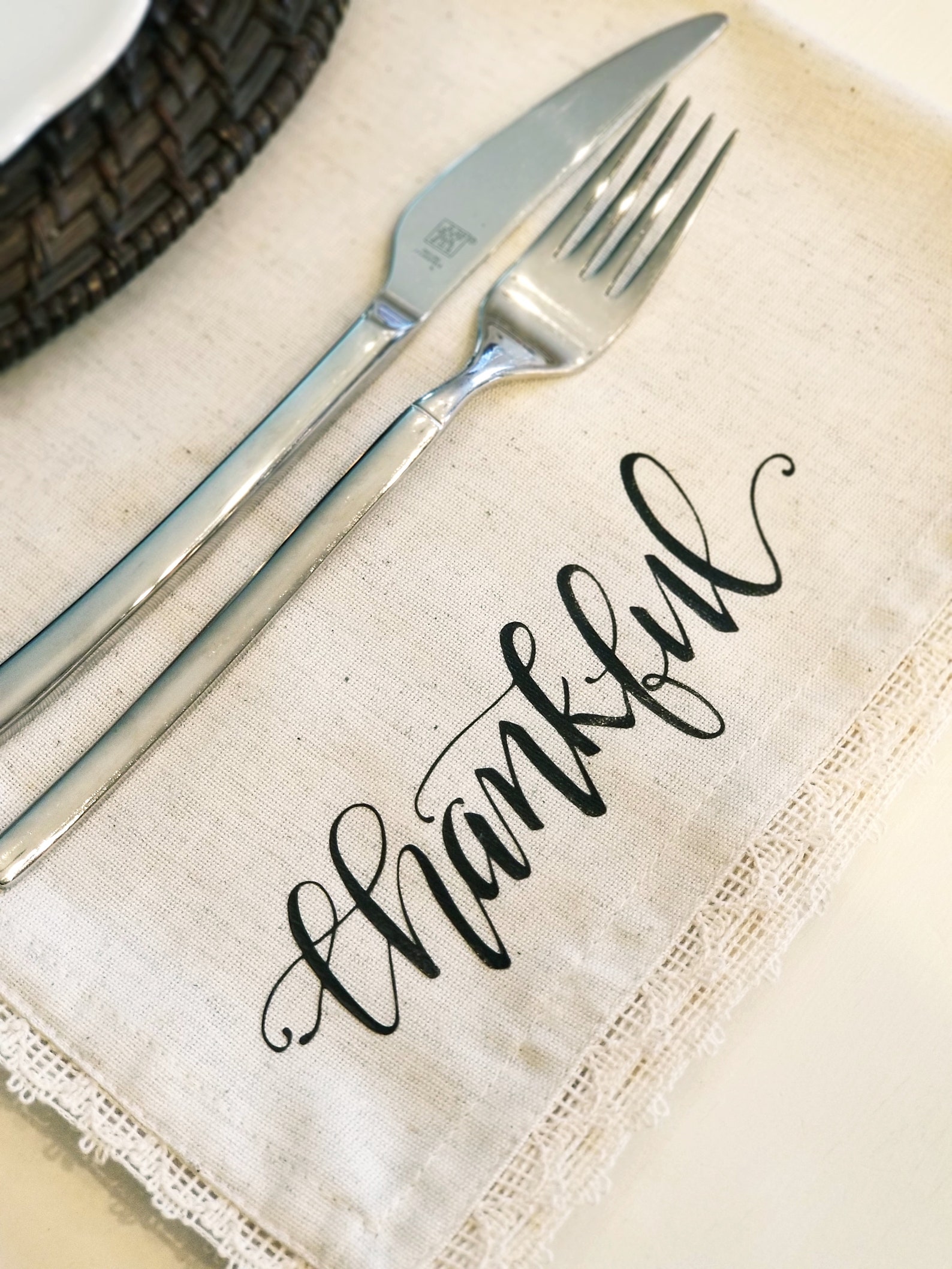 Thankful Napkins Set/4 Grateful Cloth Napkin Fabric Napkin Etsy