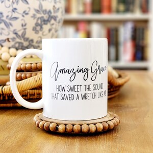 Amazing Grace Hymn Christian Mug, Gift, Hostess Gift, Wedding Shower Gift
