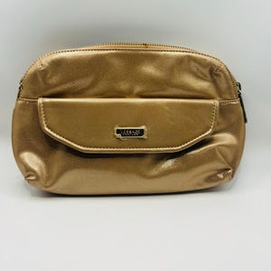 Vintage Versace Parfums guldfärgad kosmetikväska sminkpåse resenecessär designer parfym presentpåse 1990-talet bild 1