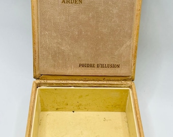 Estuche de maquillaje vintage Elizabeth Arden Poudre d’Illusion Rachel, estilo mediados de siglo, vacío.