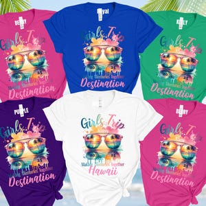 Custom Girls Trip 2025 Shirts Personalized Girl Gang Vacation Tees Matching Beach Weekend T-Shirt Summer Group Gift for Her Vacay Mode Shirt