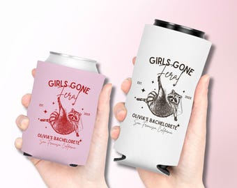 Custom Girls Gone Feral Bachelorette Can Cooler, Personalized In My Feral Bride Era Can Sleeve, Matching Raccoon Bridesmaid Party Favor Gift