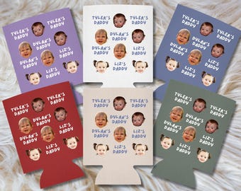 Custom Funny Baby Face Can Cooler, Personalized Picture Father's Day Gift, Kids Photo Can Cozie Gift For Husband, Beer Holder For Dad