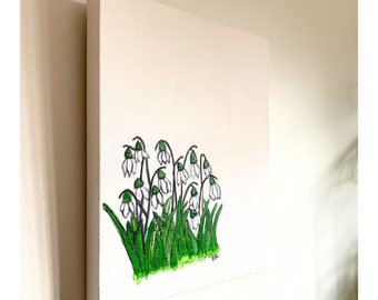 Original art on canvas “Snow Drops”