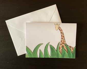 Set of 4 Giraffe Note Cards