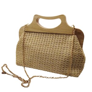 rattan weaving women bag Handmade Simple tote ladies rattan tote shoulder bag