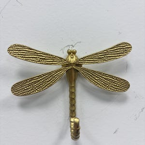 Vintage Gold Dragonfly Wall Hooks - Vintage Style Coat & Hat Hangers - Set of 3