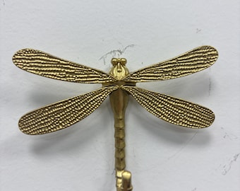 Vintage Gold Dragonfly Wall Hooks - Vintage Style Coat & Hat Hangers - Set of 3