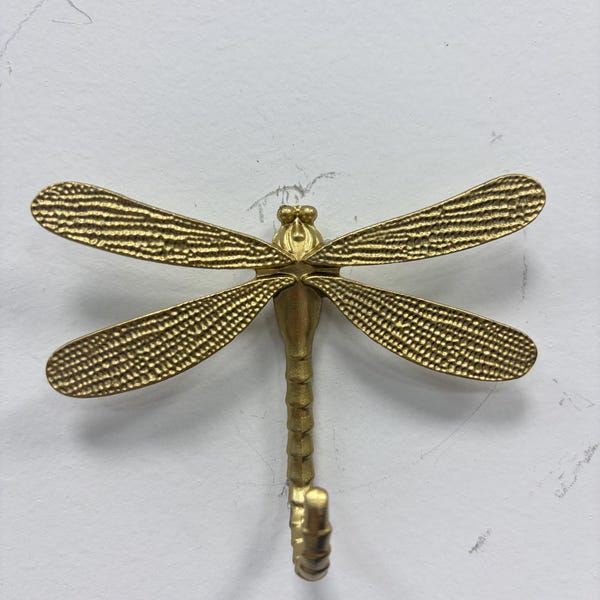 Ganchos de pared vintage dorados con forma de libélula - Perchas de estilo vintage para abrigos y sombreros - Juego de 3