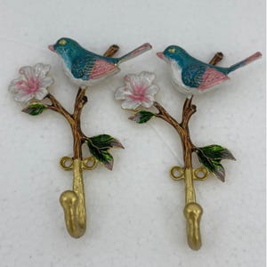 Bird Shaped Zinc Alloy Wall Hooks - Decorative Coat, Hat, and Key Hangers - 2 Pack