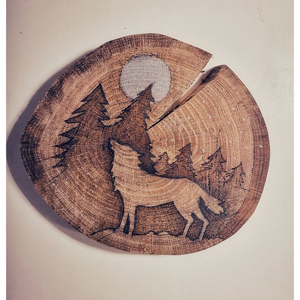 Original wood burning picture. Wolf. Pyrography art wall decor. Art gifts - pyrography. Woodburning