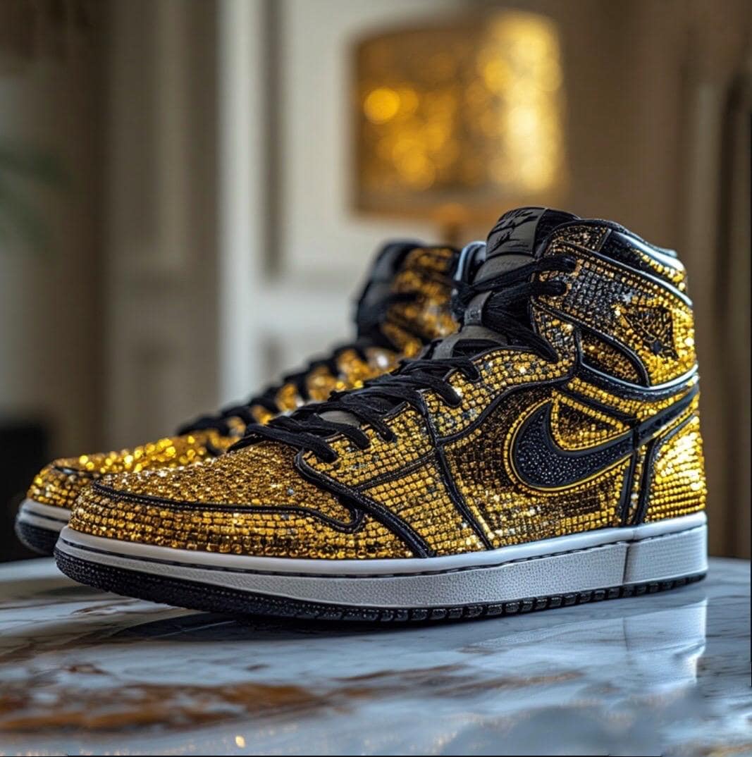 Air Jordan Mid Black and Gold