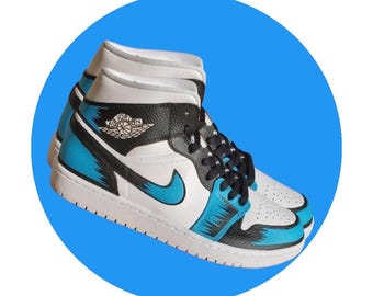 Custom Painted Nike Air Jordan 1 Mid | Hand-Painted Jordan Sneakers | Custom AJ1 Mids | Personalized Nike Jordans | Streetwear Art Shoes