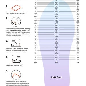 Pu&ograve; includere: Una guida alla misurazione delle scarpe Nike per bambini. Mostra come misurare la lunghezza del piede per la taglia delle scarpe. Include un contorno del piede, scale in cm e pollici e istruzioni.