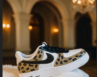 Custom Painted Nike Air Force One Low | Hand-Painted Air Force 1s | Custom Nike Sneakers | Personalized AF1 Shoes | Leopard Print