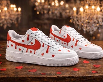 Custom Painted Nike Air Force One Low | Hand-Painted Air Force 1s | Custom Nike Sneakers | Personalized AF1 Shoes | Streetwear Valentine’s