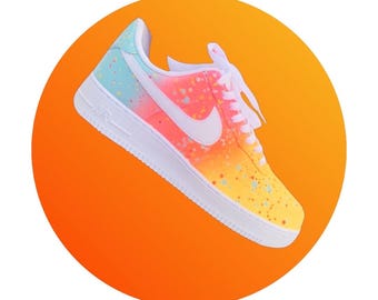 Nike Custom Hand-Painted Nike Air Force 1 Low: Comic-Inspired Designs for Kids  Adults Rainbow  Drip Summer Shoes Beach Shoes