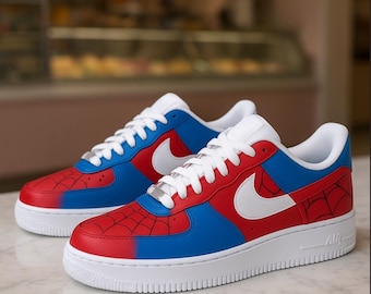 Custom Painted Nike Air Force One Low Spiderman | Hand-Painted Air Force 1s | Custom Nike Sneakers | Personalized AF1 Shoes |