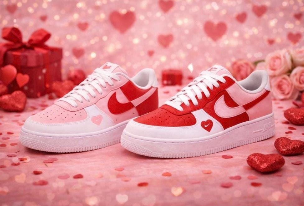 air force 1 love heart