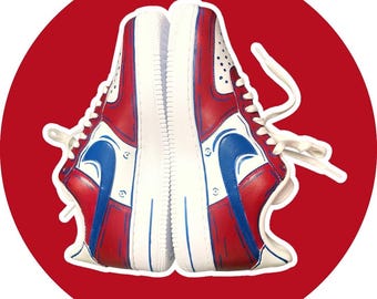 Custom Painted Nike Air Force One Low Superman Red | Hand-Painted Air Force 1s | Custom Nike Sneakers | Personalized AF1 Shoes | Streetwear