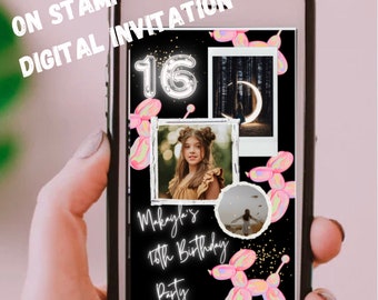 Digital Personalized Sweet 16 Birthday Invitation,  Trending Birthday, Popular Sweet 16, Popular Now, Trending Teen, Top Selling Invitations