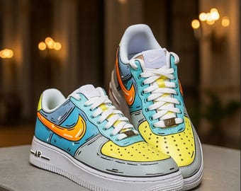 Custom Cartoon Shaded Pastel Nike Air Force 1 - Etsy