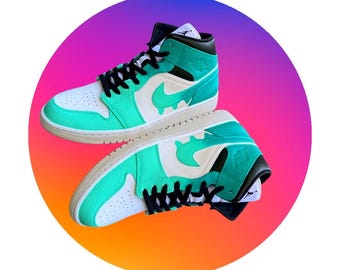 Custom Painted Nike Air Jordan 1 Mid | Hand-Painted Jordan Sneakers | Custom AJ1 Mids | Personalized Nike Jordans | Streetwear Art Shoes
