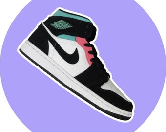 Custom Painted Nike Air Jordan 1 Mid | Hand-Painted Jordan Sneakers | Custom AJ1 Mids | Personalized Nike Jordans | Streetwear Art Shoes