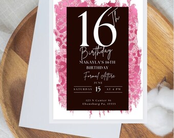 Personalized Sweet 16 Wedding Birthday Invitation,  Trending Birthday, Popular Sweet 16, Popular Girl Birthday, Popular Now, Trending Teen