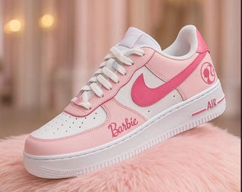 Custom Barbie Nike Air Force 1 Shoes | Hand-Painted Pink Barbie Sneakers | Personalized AF1 | Trendy Girly Streetwear | Gift for Her