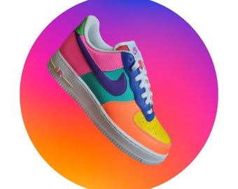 Nike Custom Hand-Painted Nike Air Force 1 Low: Comic-Inspired Designs for Kids  Adults 90s Multicolored Fun Kicks Summer Shoes Beach Shoes