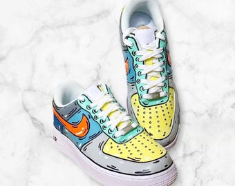 Nike Comic Book Hand Painted Nike Air Force 1 Low Dunks Kids Children Adults AF1