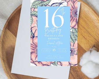 Personalized Sweet 16 Wedding Birthday Invitation,  Trending Birthday, Popular Sweet 16, Popular Girl Birthday, Popular Now, Trending Teen