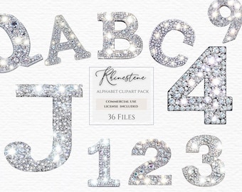 Clipart di strass alfa, uso commerciale, utilizzo POD, clipart di strass, png di strass finti, png di toppa di strass, strass