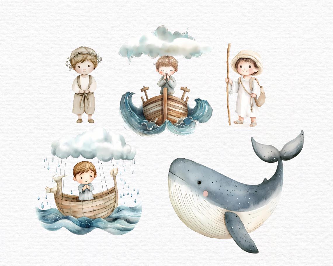 Jonah and the Whale Clipart, Old Testament, Children Ministry ...