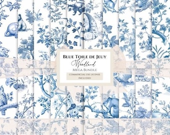 Toile de Jouy Seamless Pattern. With cute Woodland animals. Learn more in description below.