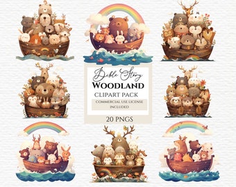 Bible story clipart bundle, biblical clipart, watercolor clipart, christian clipart, cute animals, neutral clip art, commercial use.